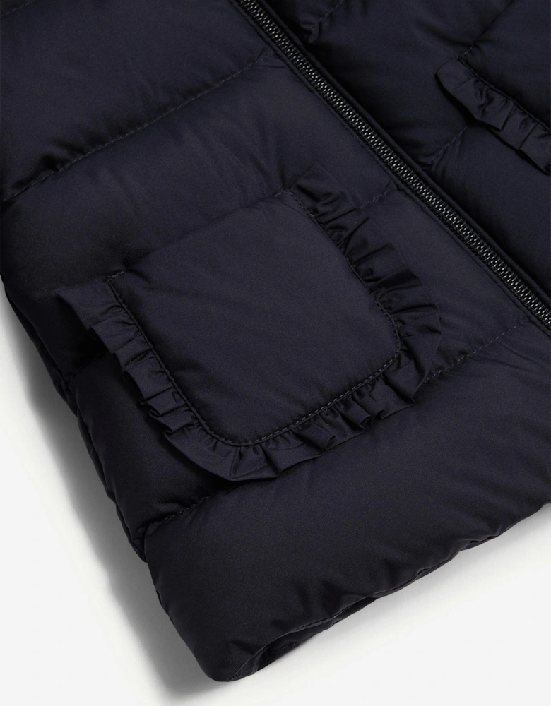 Baby Girls Down Padded Molan Long Parka in Navy