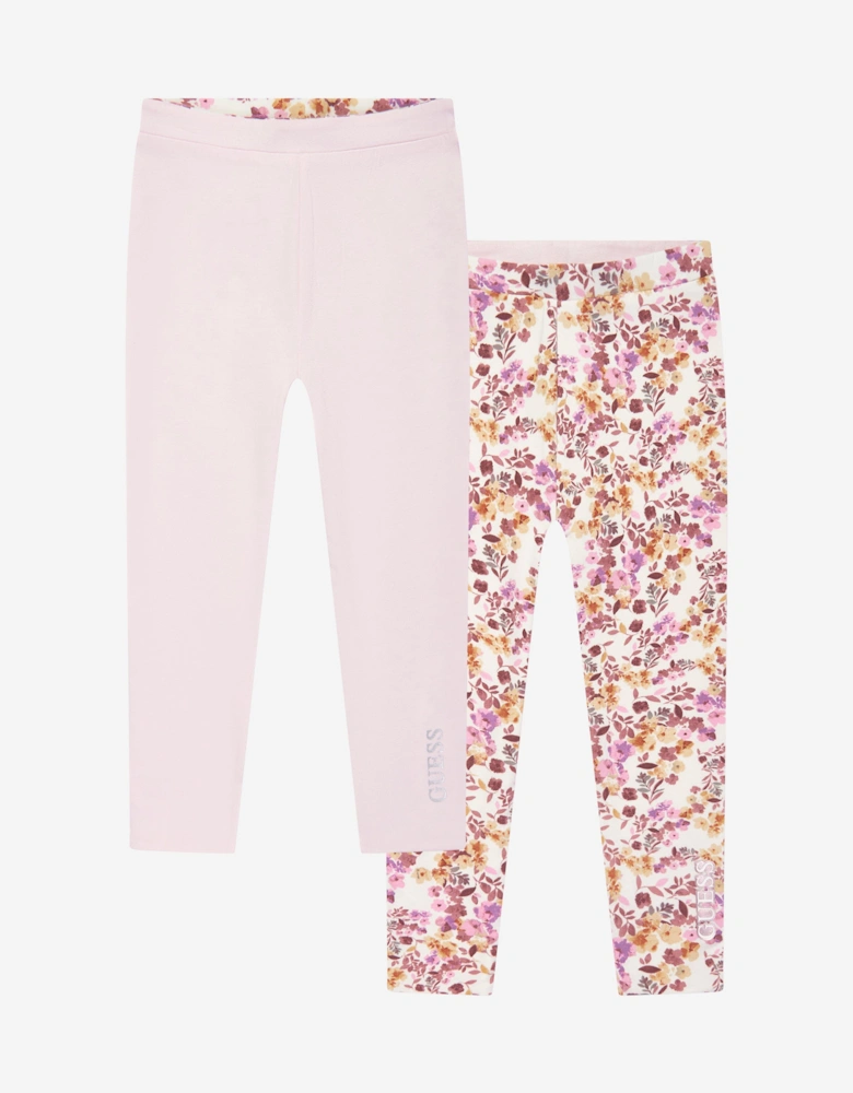Girls Reversible Leggings in Pink
