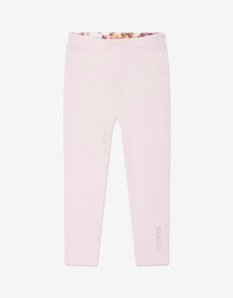 Girls Reversible Leggings in Pink