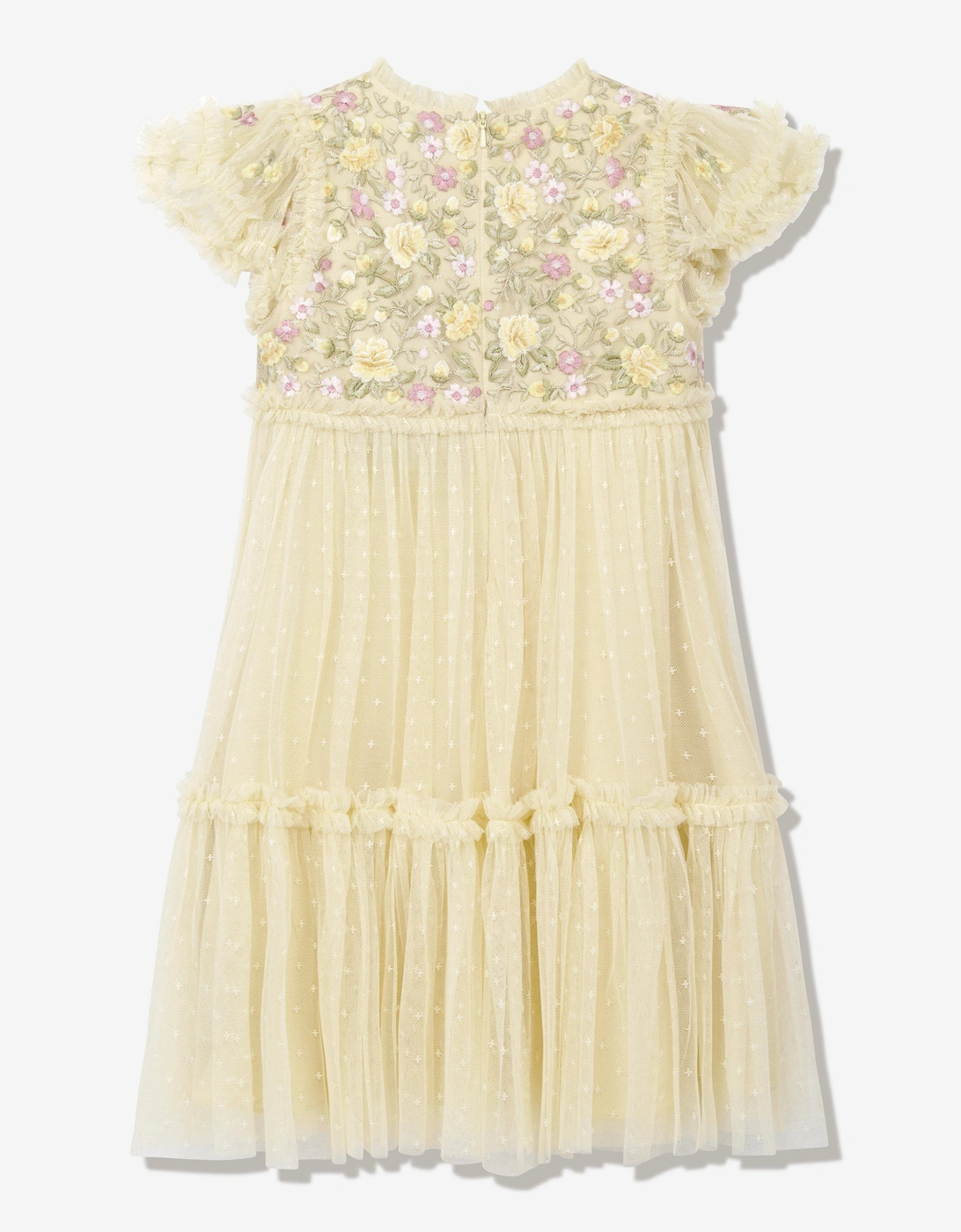 Girls Tulle Florine Bodice Dress in Yellow