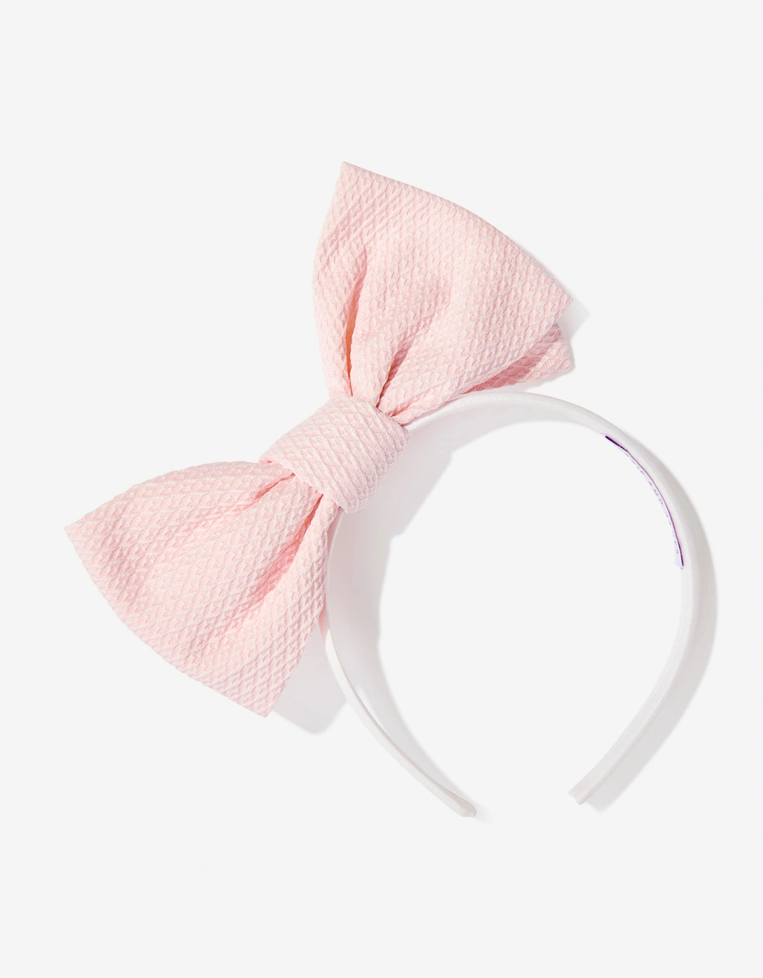 Girls Origami Dotty Jacquard Bow Headband in Pink