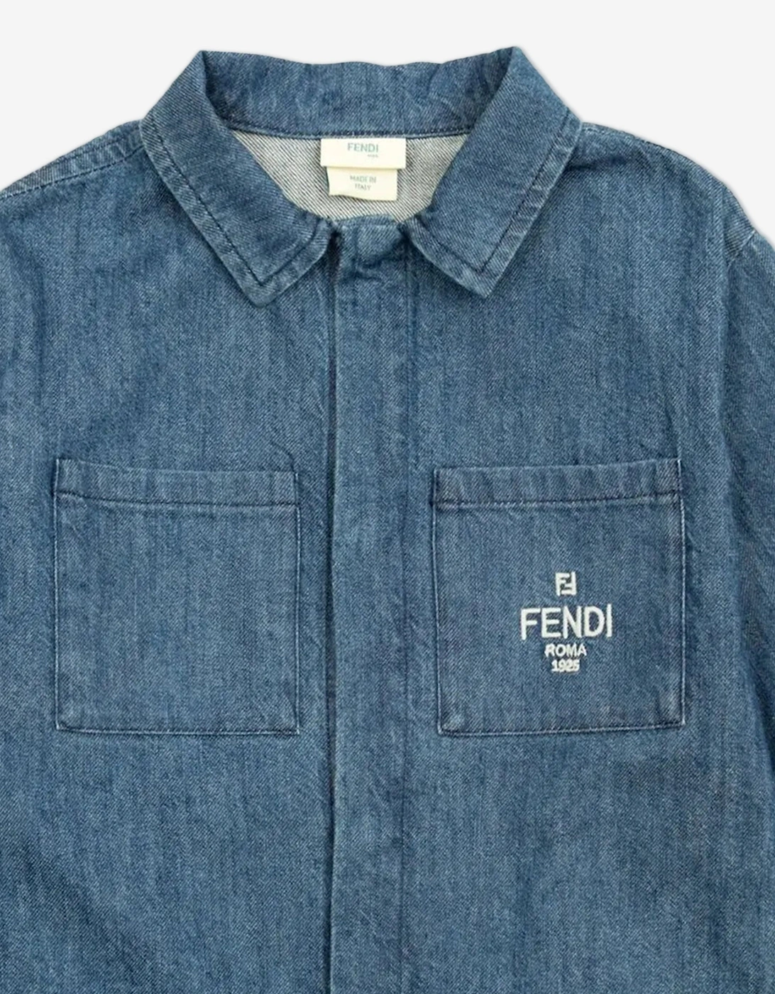 Baby Boys Light Denim Shirt in Blue