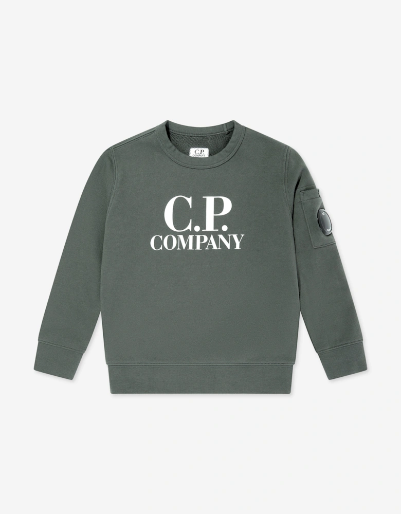 C.P. Company Boys Logo Sweatshirt in Grey