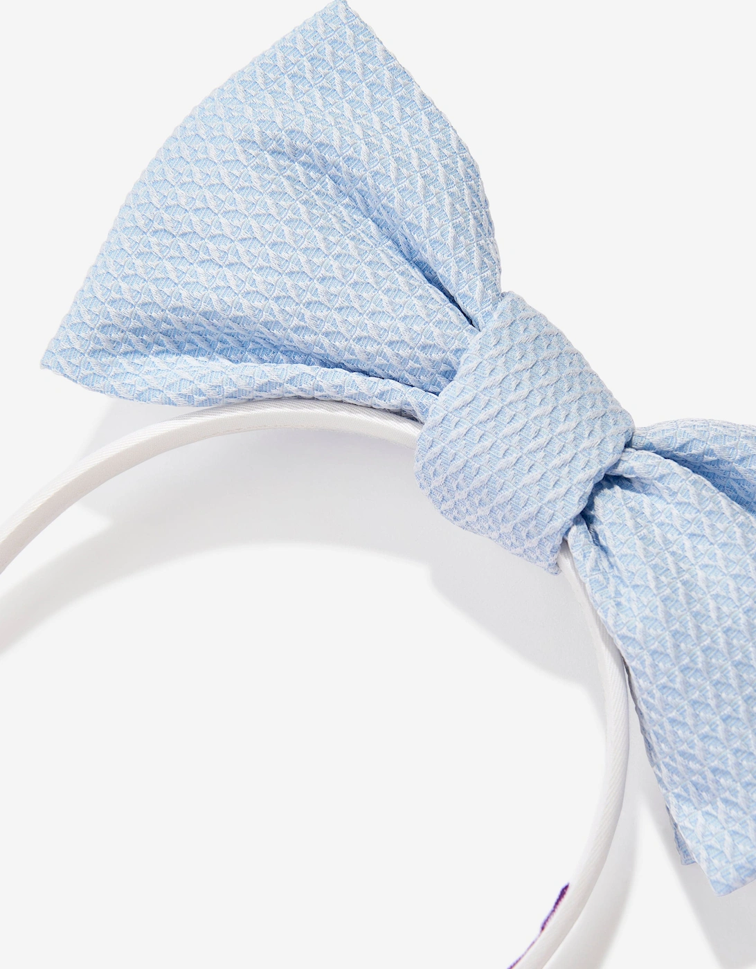 Girls Origami Dotty Jacquard Bow Headband in Blue