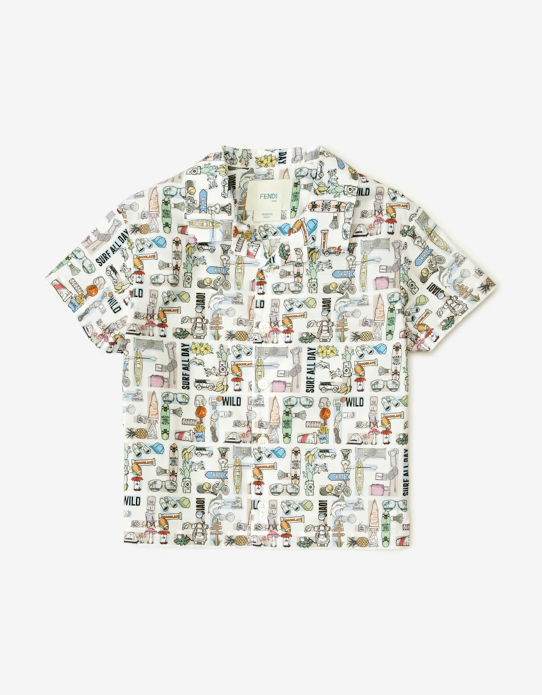 Baby Boys FF Logo Shirt in White