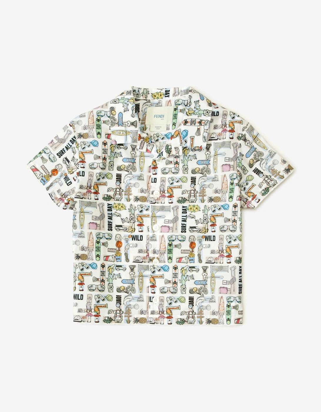 Baby Boys FF Logo Shirt in White, 4 of 3