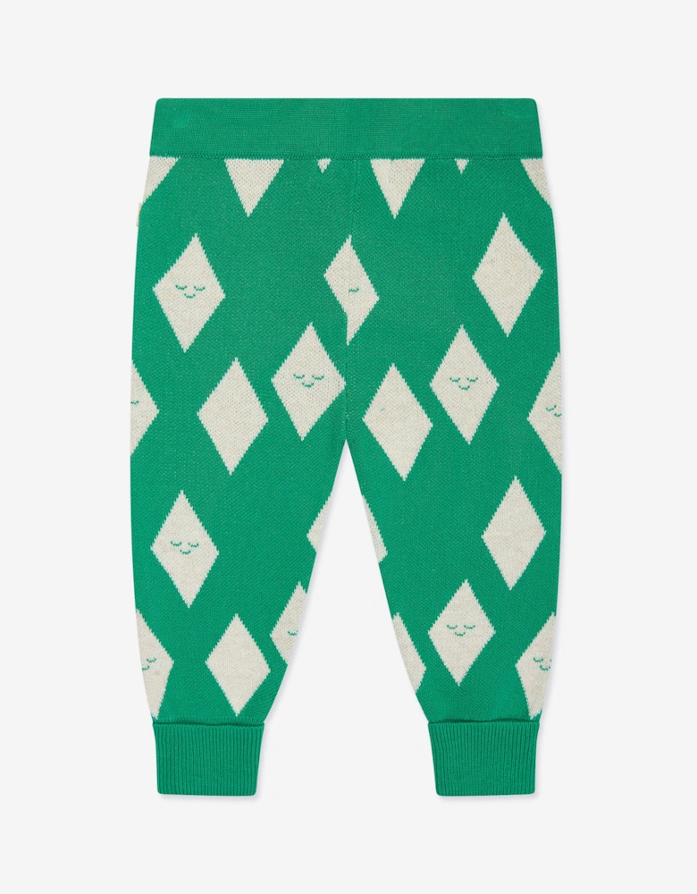 Kids Alden Diamond Knit Joggers in Green