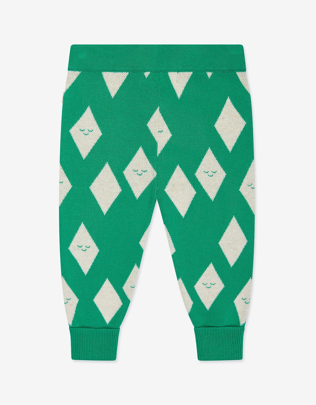 Kids Alden Diamond Knit Joggers in Green