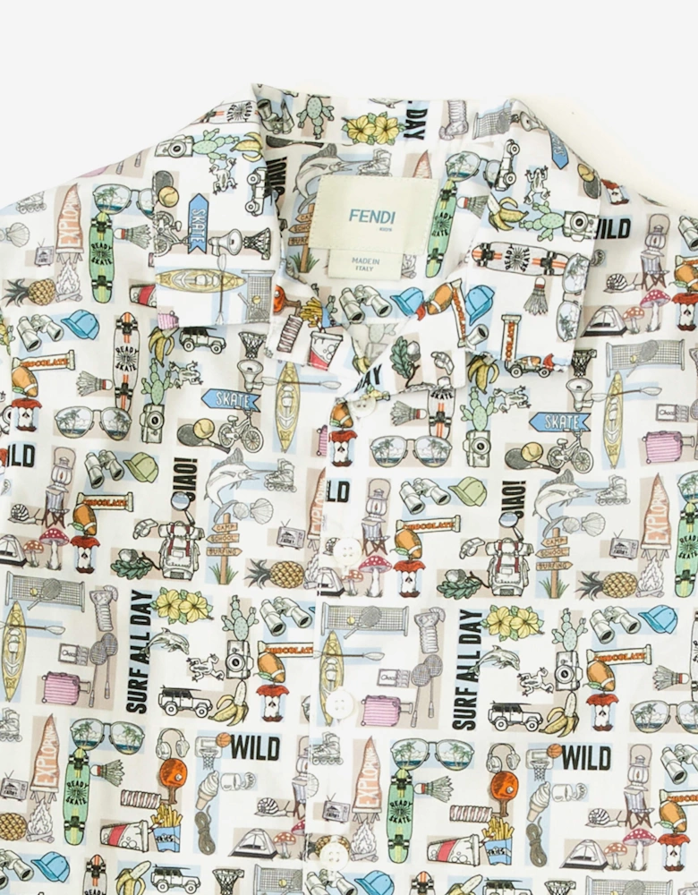 Baby Boys FF Logo Shirt in White