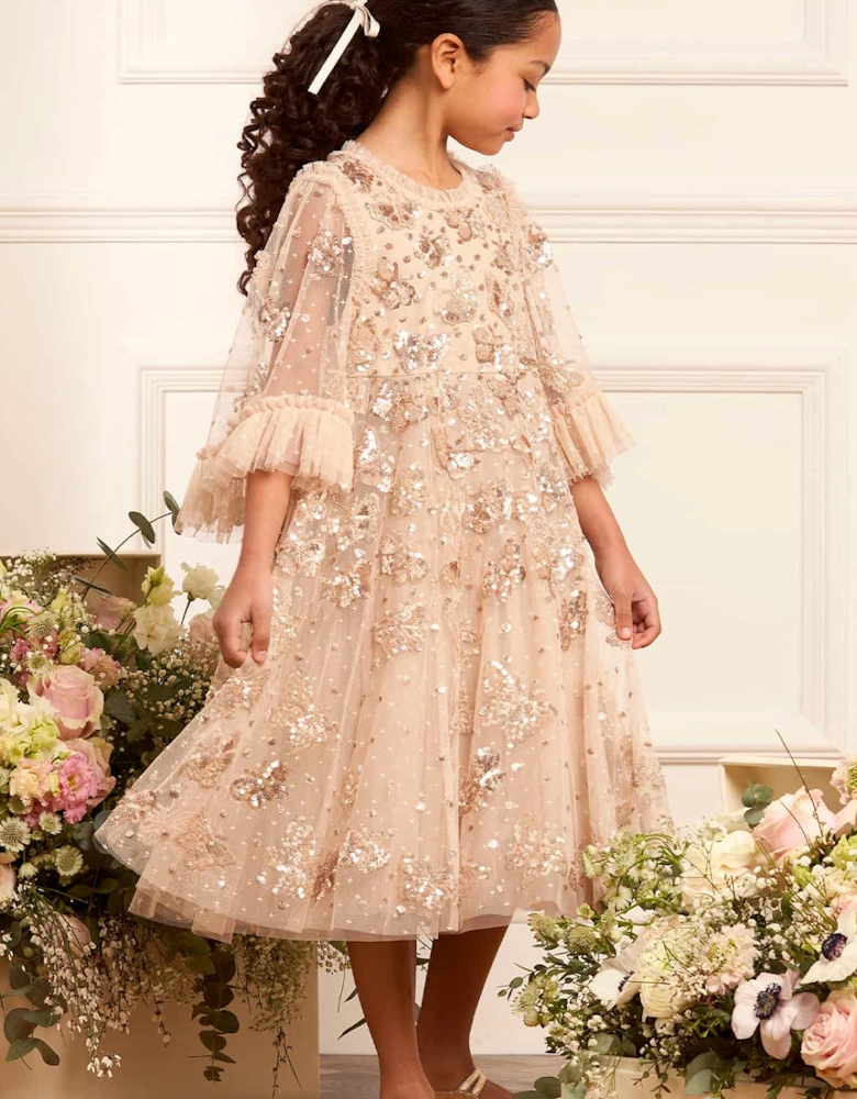 Girls Tulle Papillon Dress in Pink