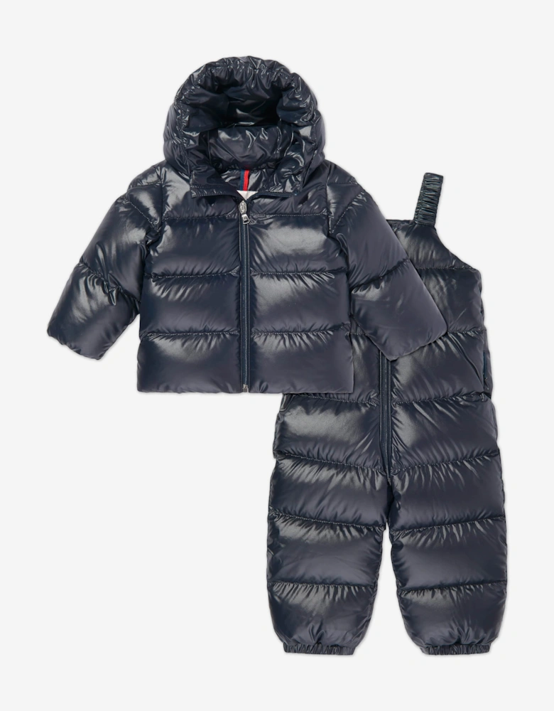 Baby Down Padded Snowsuit in Navy