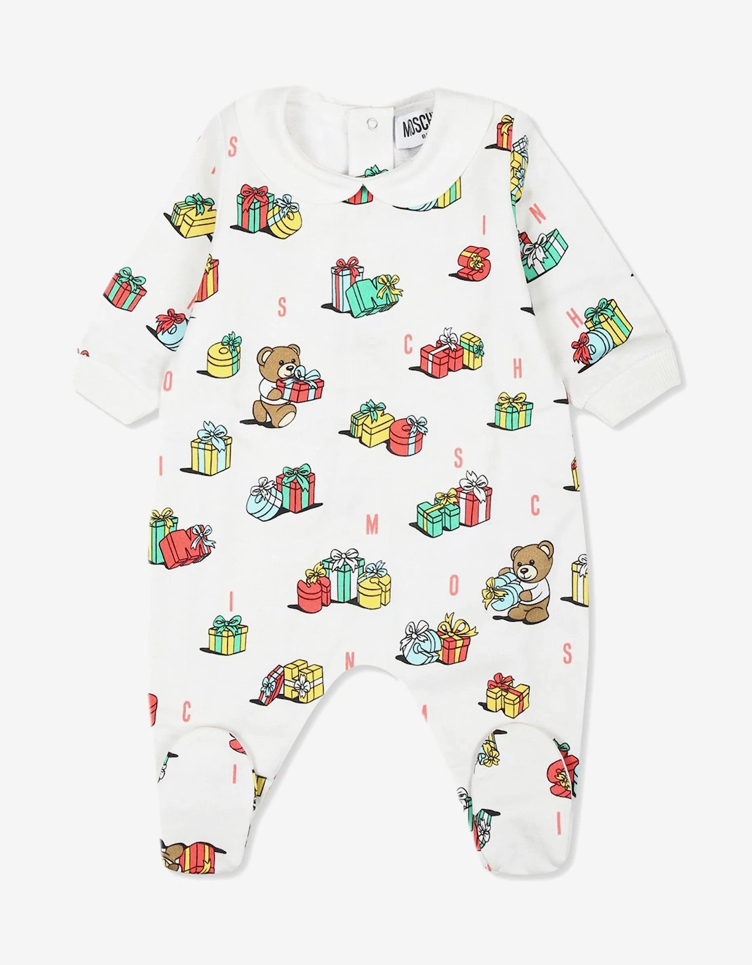 Baby Xmas Bear Babygrow and Hat Gift Set in Ivory