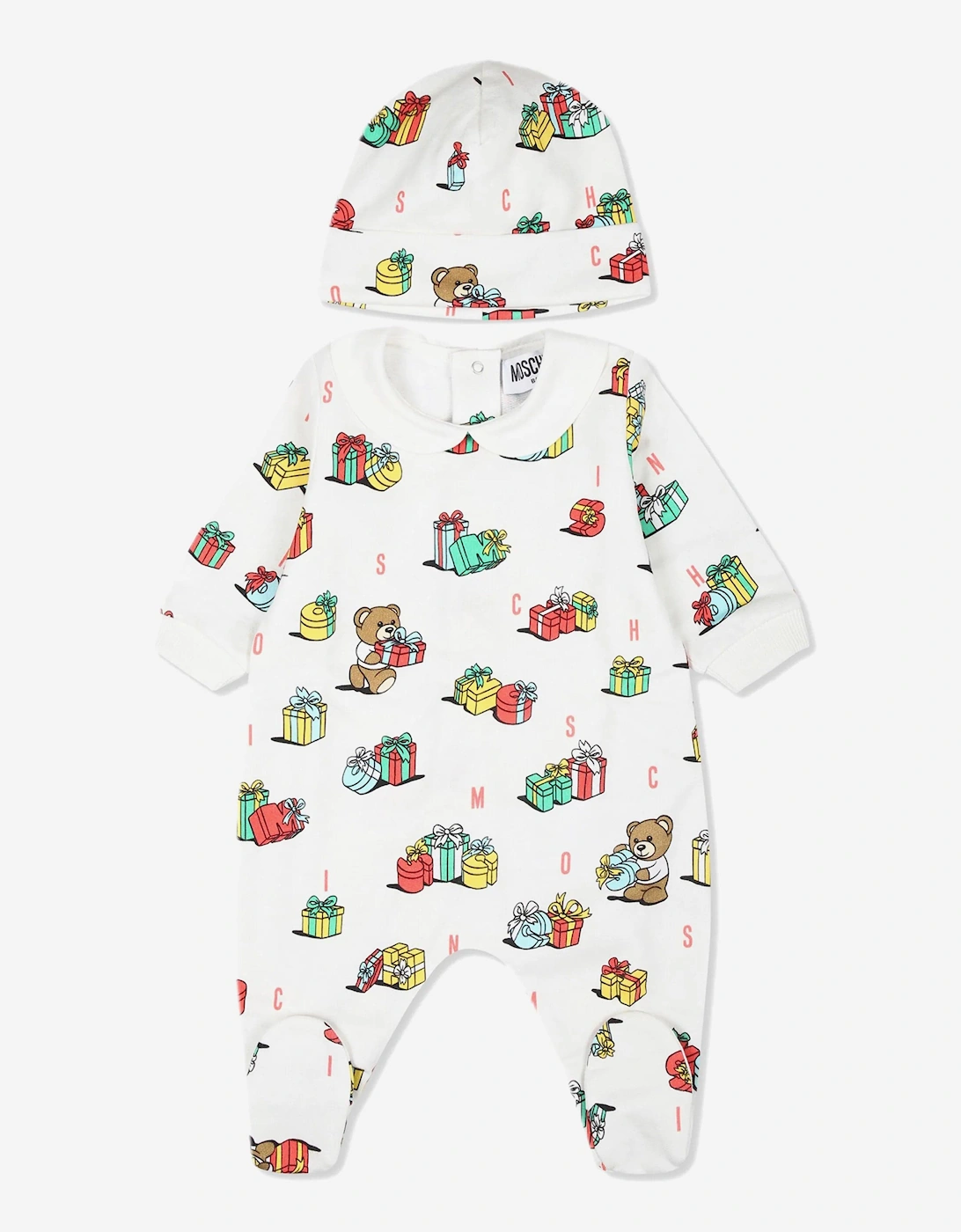 Baby Xmas Bear Babygrow and Hat Gift Set in Ivory, 5 of 4