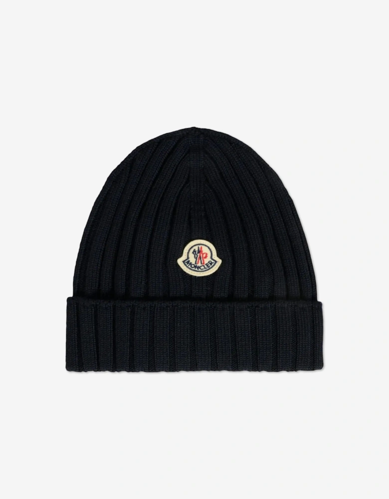 Baby Wool Beanie Hat in Navy