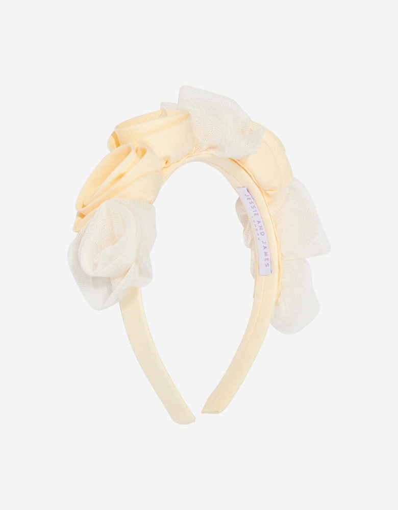 Girls Ring On Roses Headband in Yellow