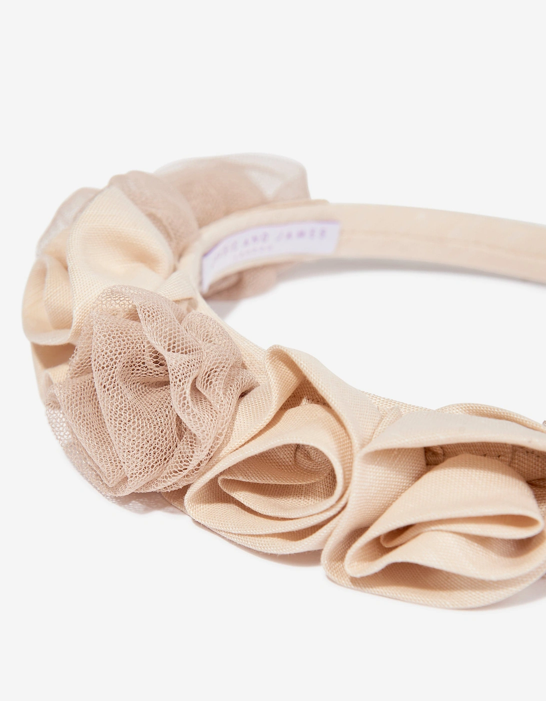 Girls Ring On Roses Headband in Beige