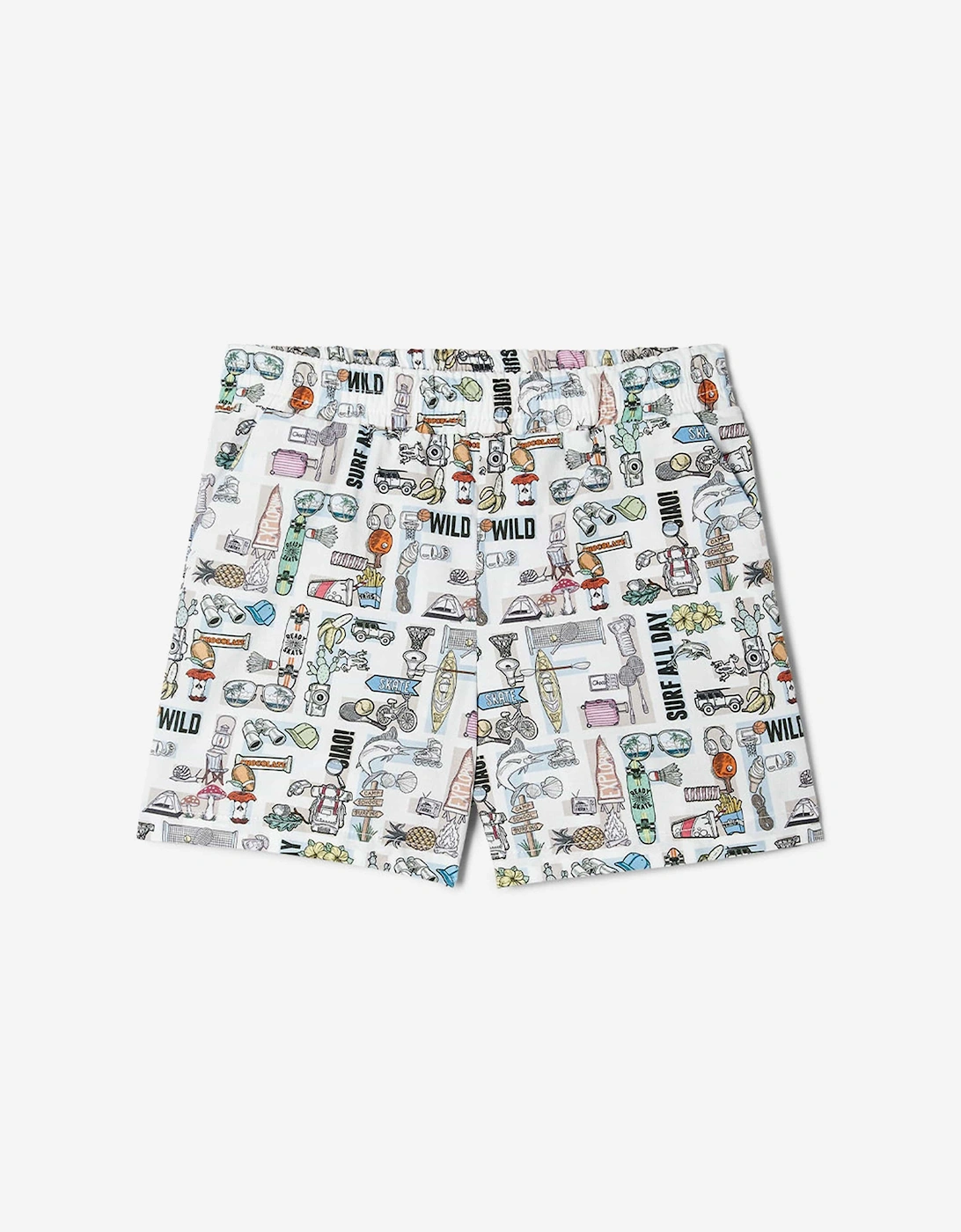 Baby Boys FF Logo Shorts in White, 4 of 3