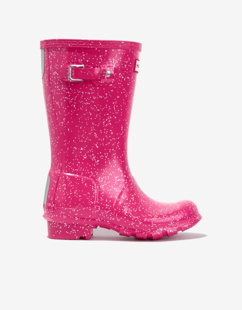 Girls Original Giant Glitter Wellingon Boots in Red