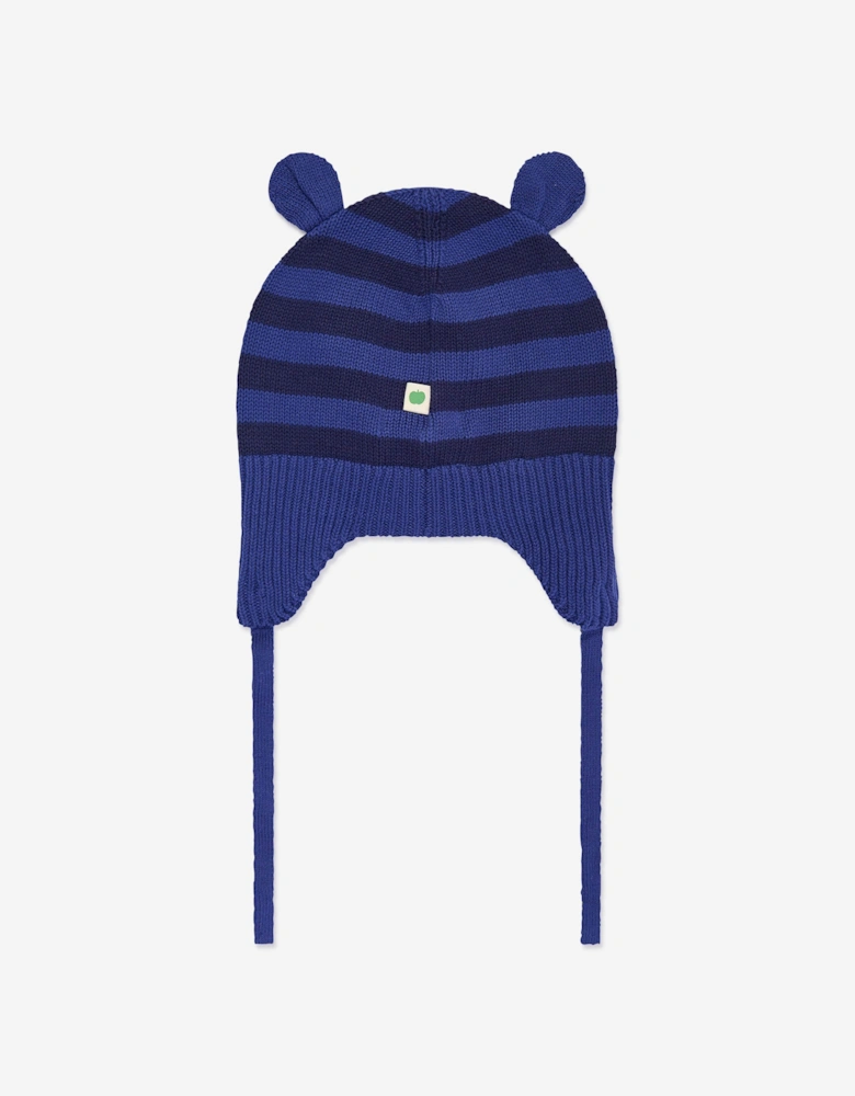 Baby Boys Damson Knit Hat With Ears in Blue