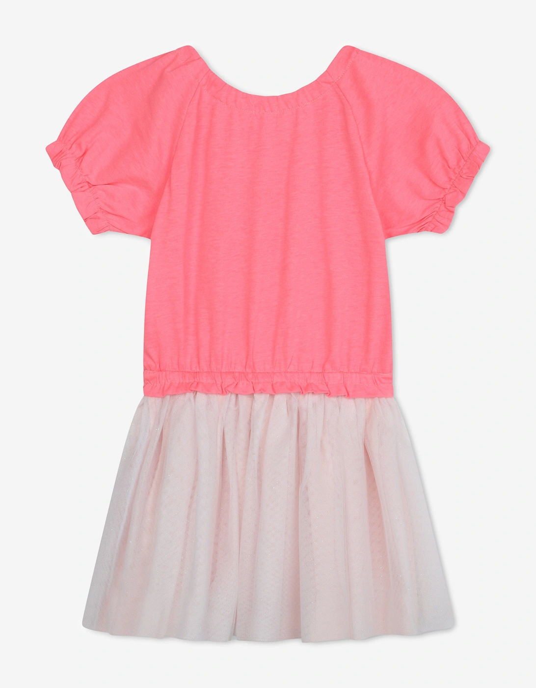 Billieblush Girls Jersey And Tulle Dress in Pink