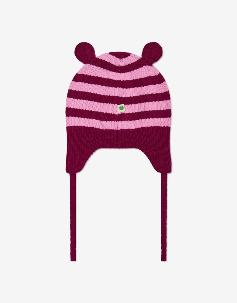 Baby Girls Damson Knit Hat With Ears in Purple