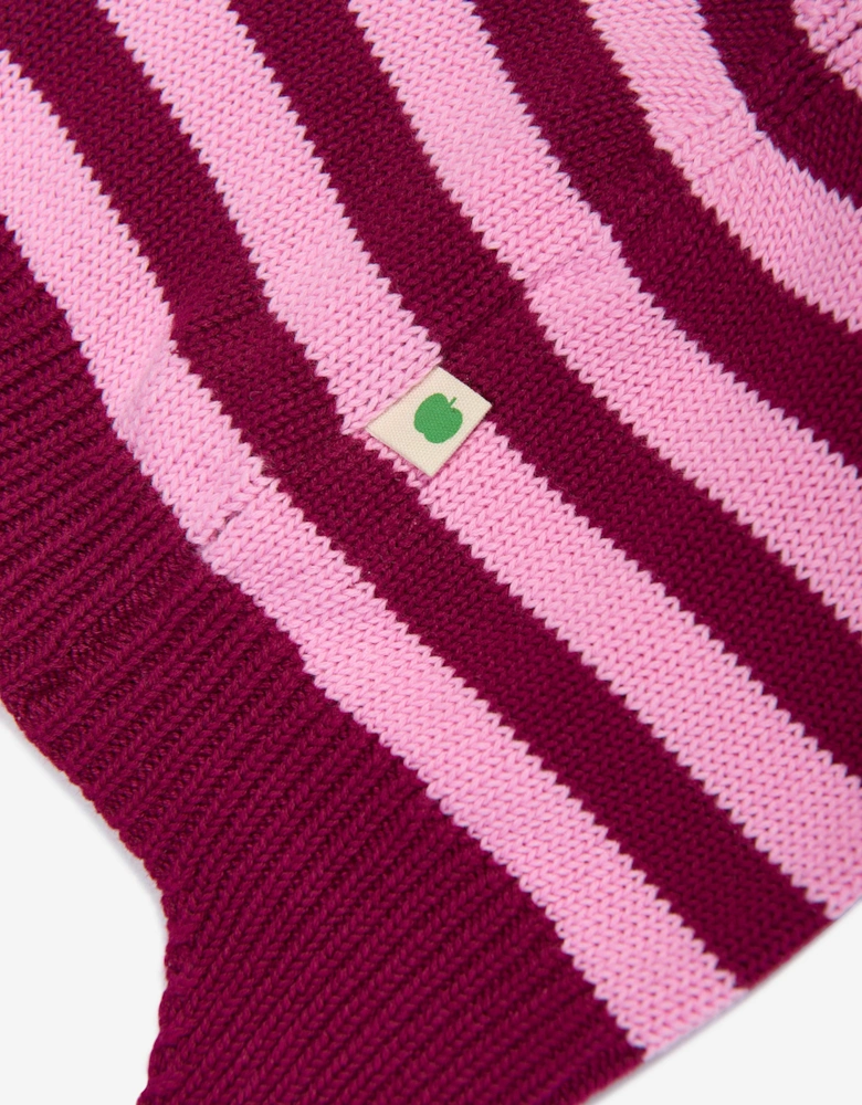 Baby Girls Damson Knit Hat With Ears in Purple
