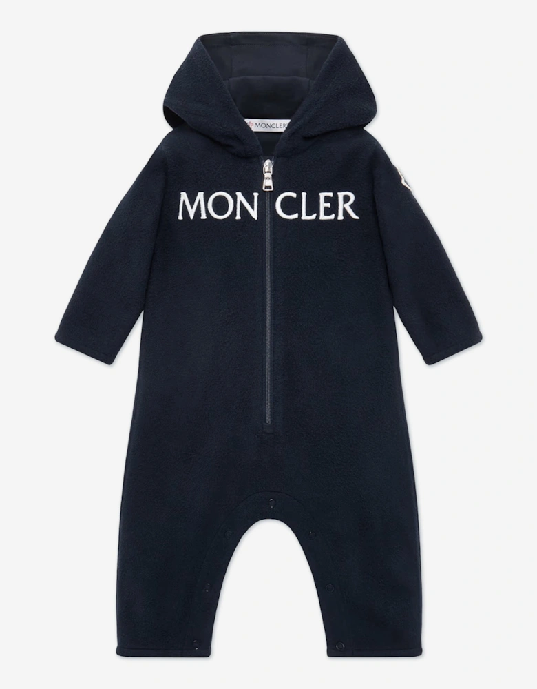 Baby Logo Romper in Navy