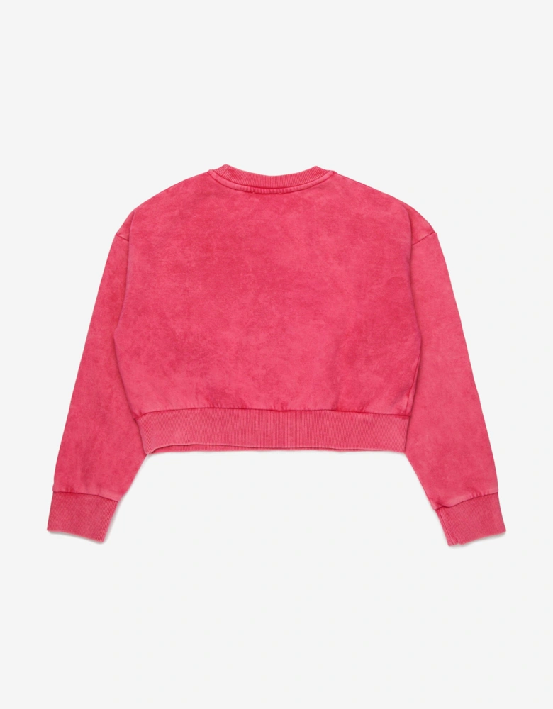 Girls Oval D Logo Sweatshirt in Pink