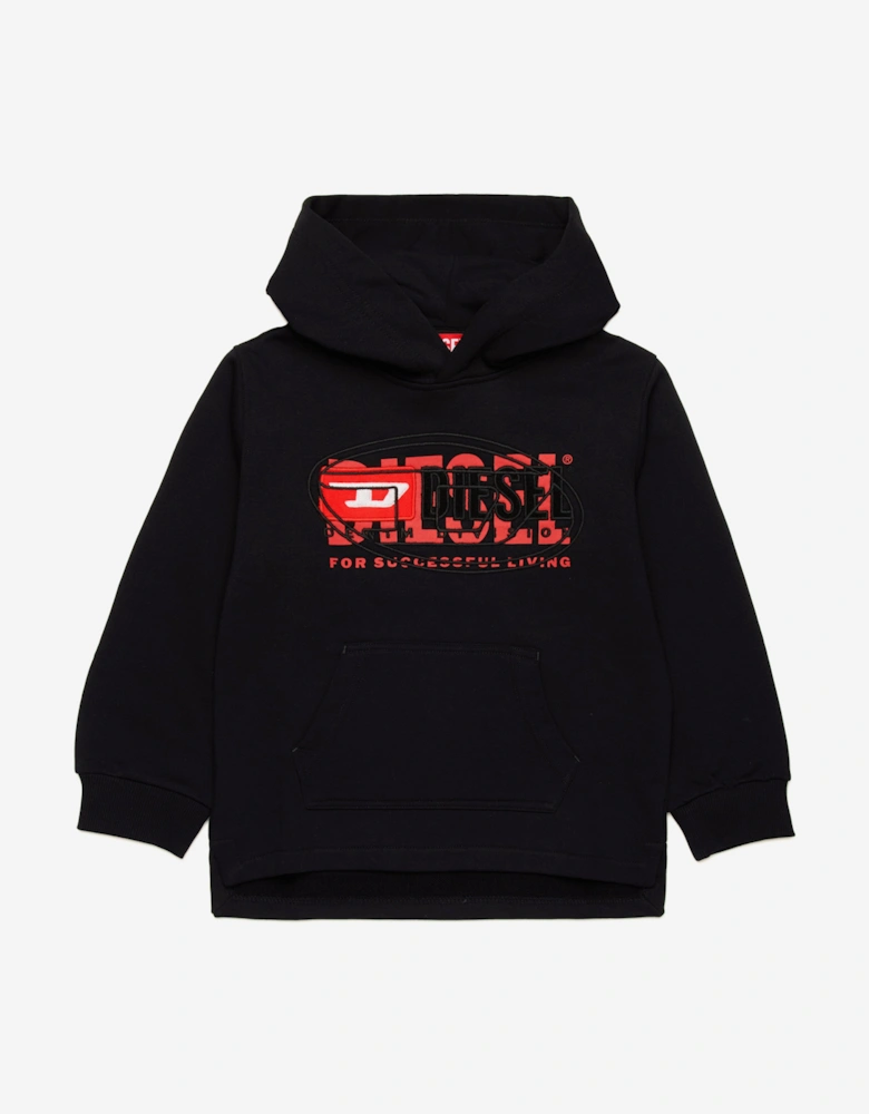 Boys Logo Hoodie in Black