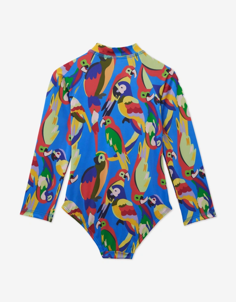 Girls Parrot Swimsuit in Blue (UPF50+)