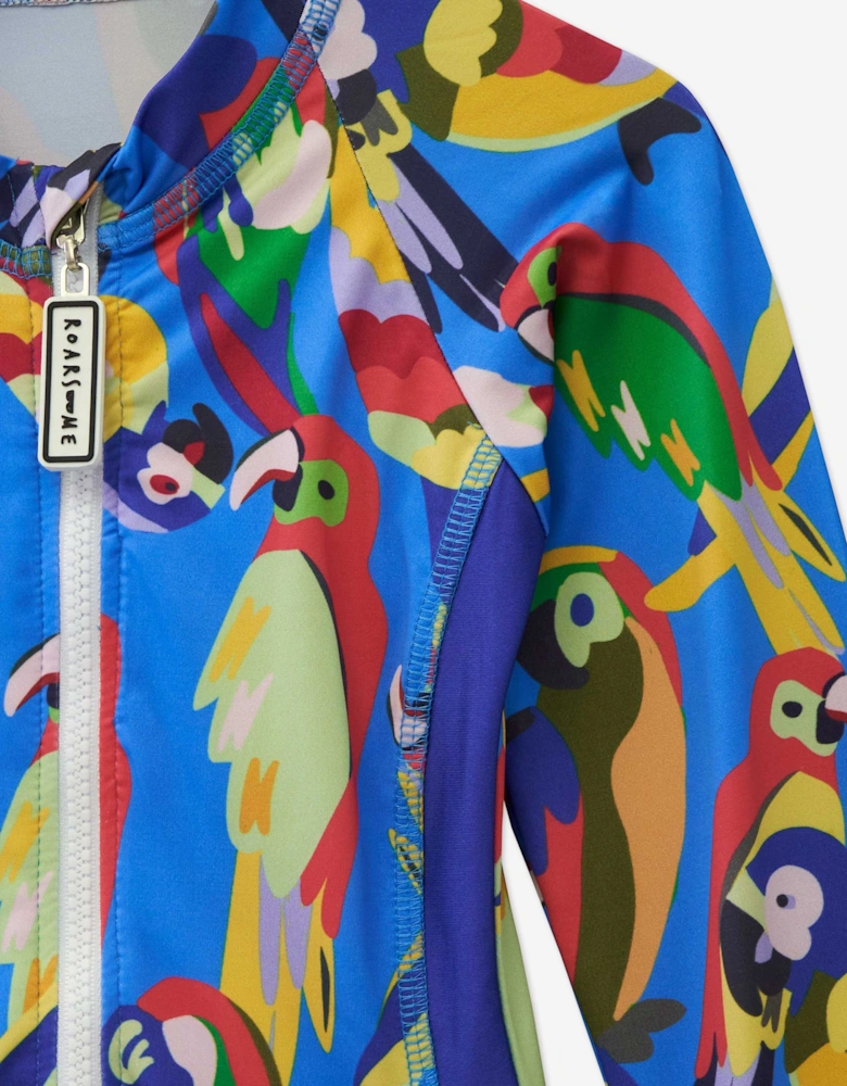 Girls Parrot Swimsuit in Blue (UPF50+)