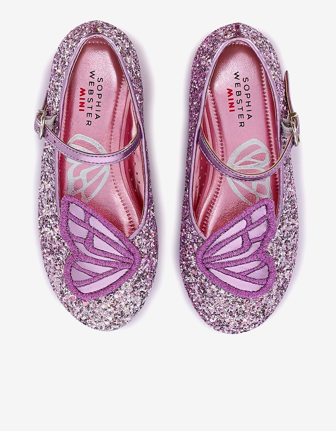 Girls Butterfly Embroidery Flat in Purple