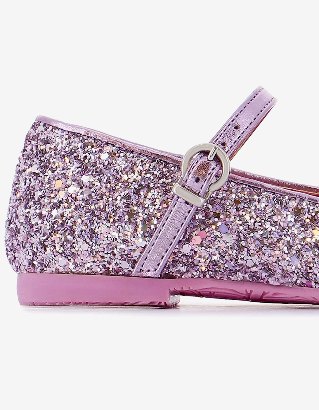 Girls Butterfly Embroidery Flat in Purple