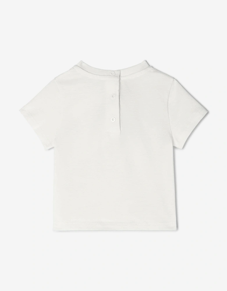 Baby Girls Embroidered Logo T-Shirt in White