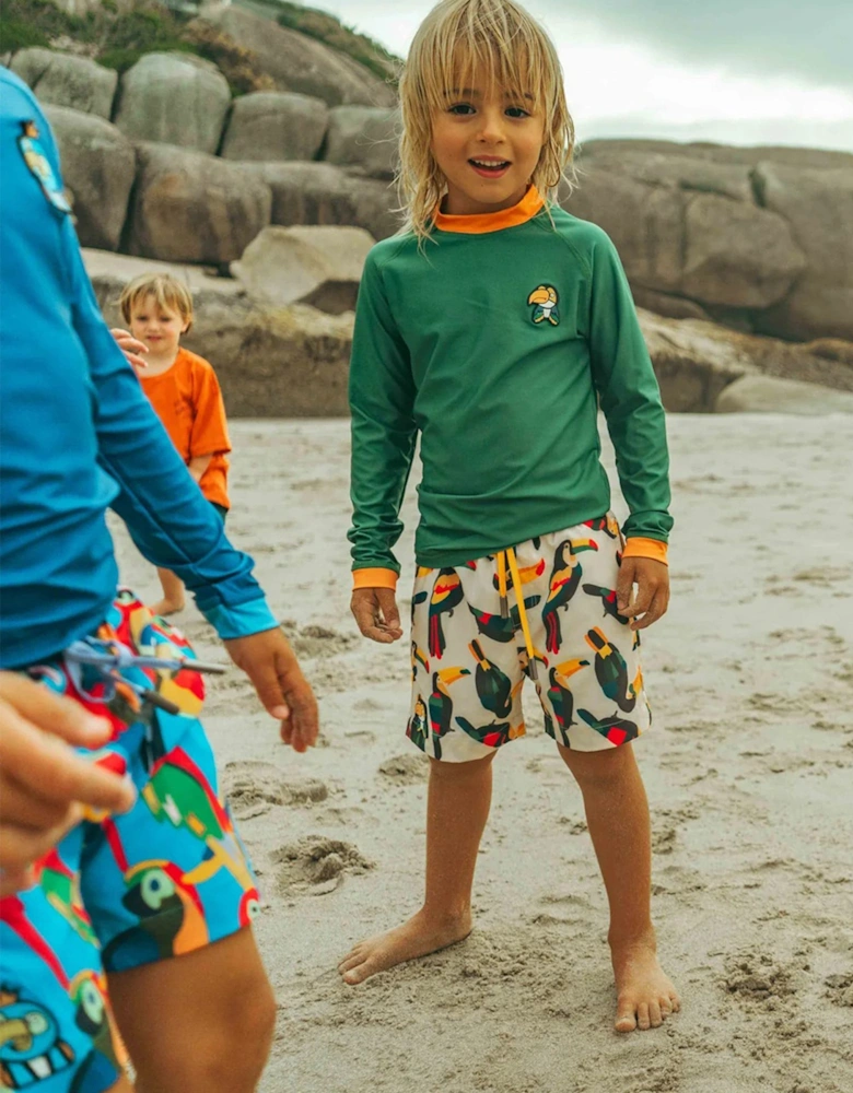Boys Toucan Sun Protective Rash Vest in Green (UPF50+)