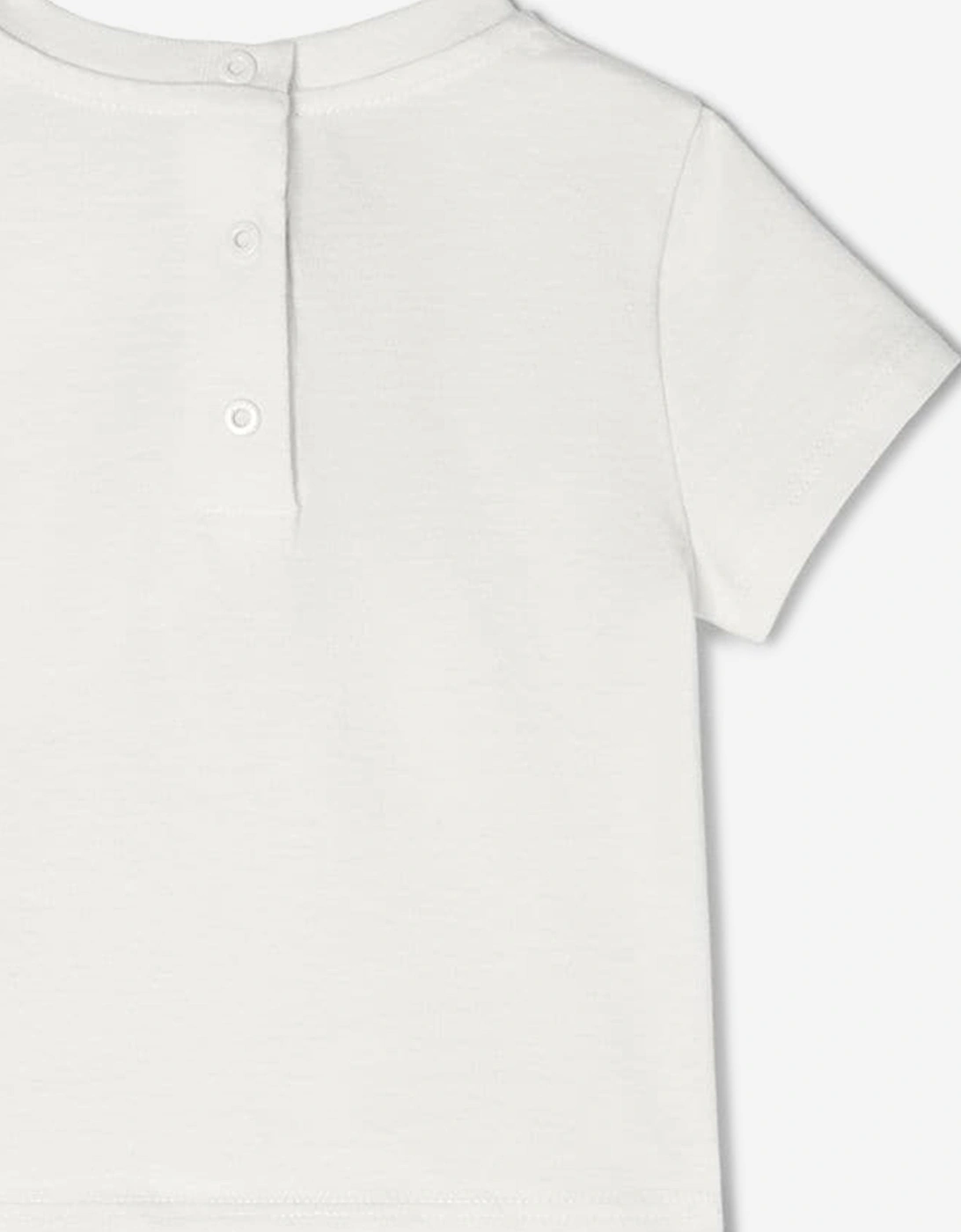 Baby Girls Embroidered Logo T-Shirt in White