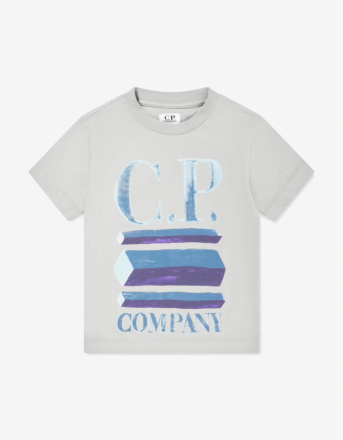 C.P. Company Boys Logo T-Shirt in Grey, 5 of 4