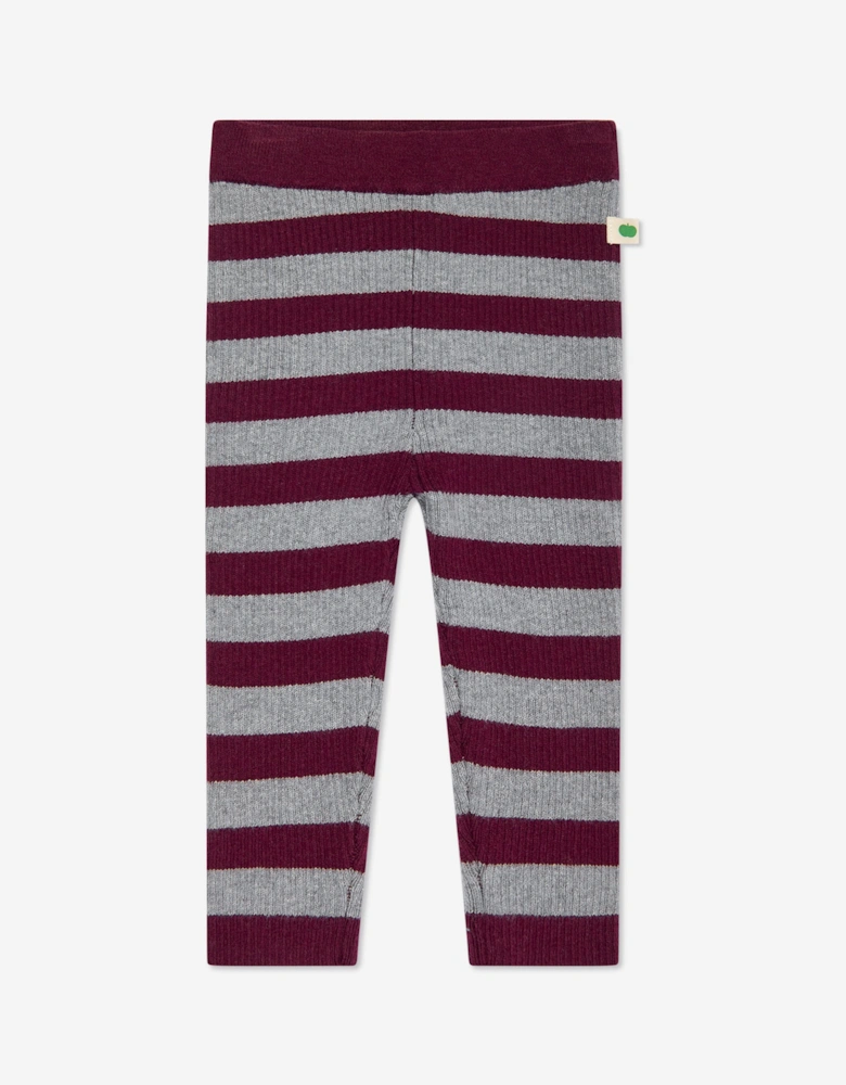 Girls Perry Ribbed Knit Leggings in Grey