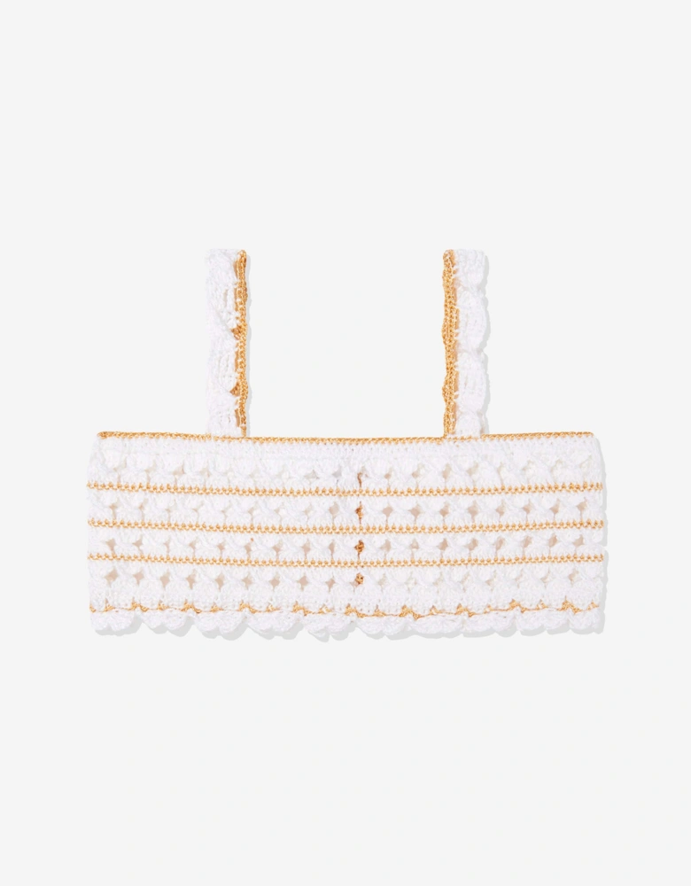 Girls Avira Crop Top in White
