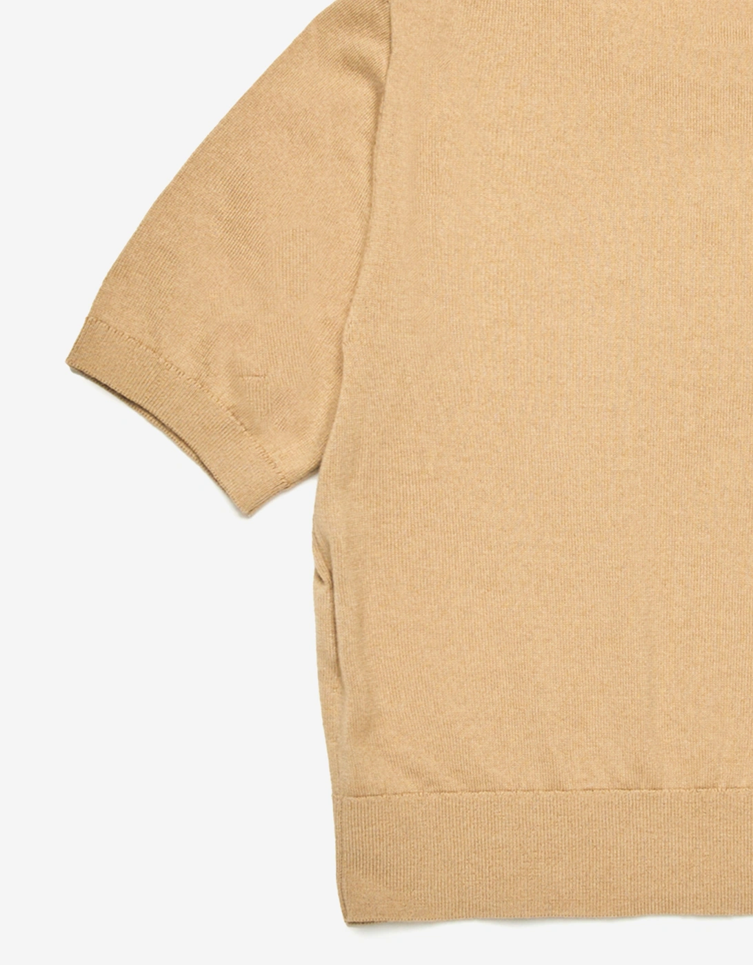 Girls Oval D Cotton Knit Top in Beige