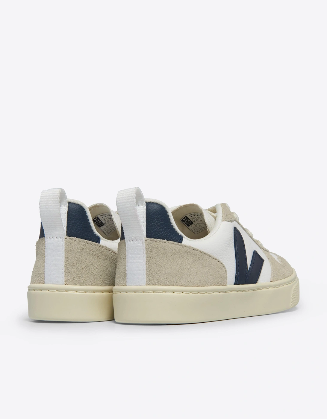 Boys Laces Leather V-10 Trainers in White