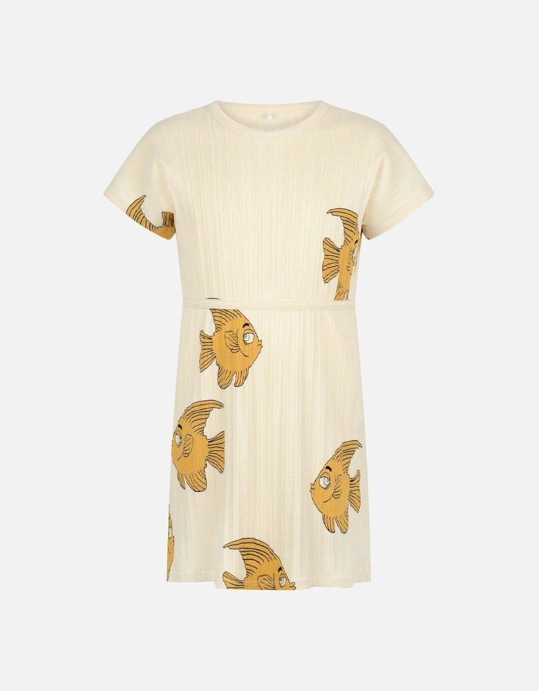 Girls Cotton Fish Print Dress
