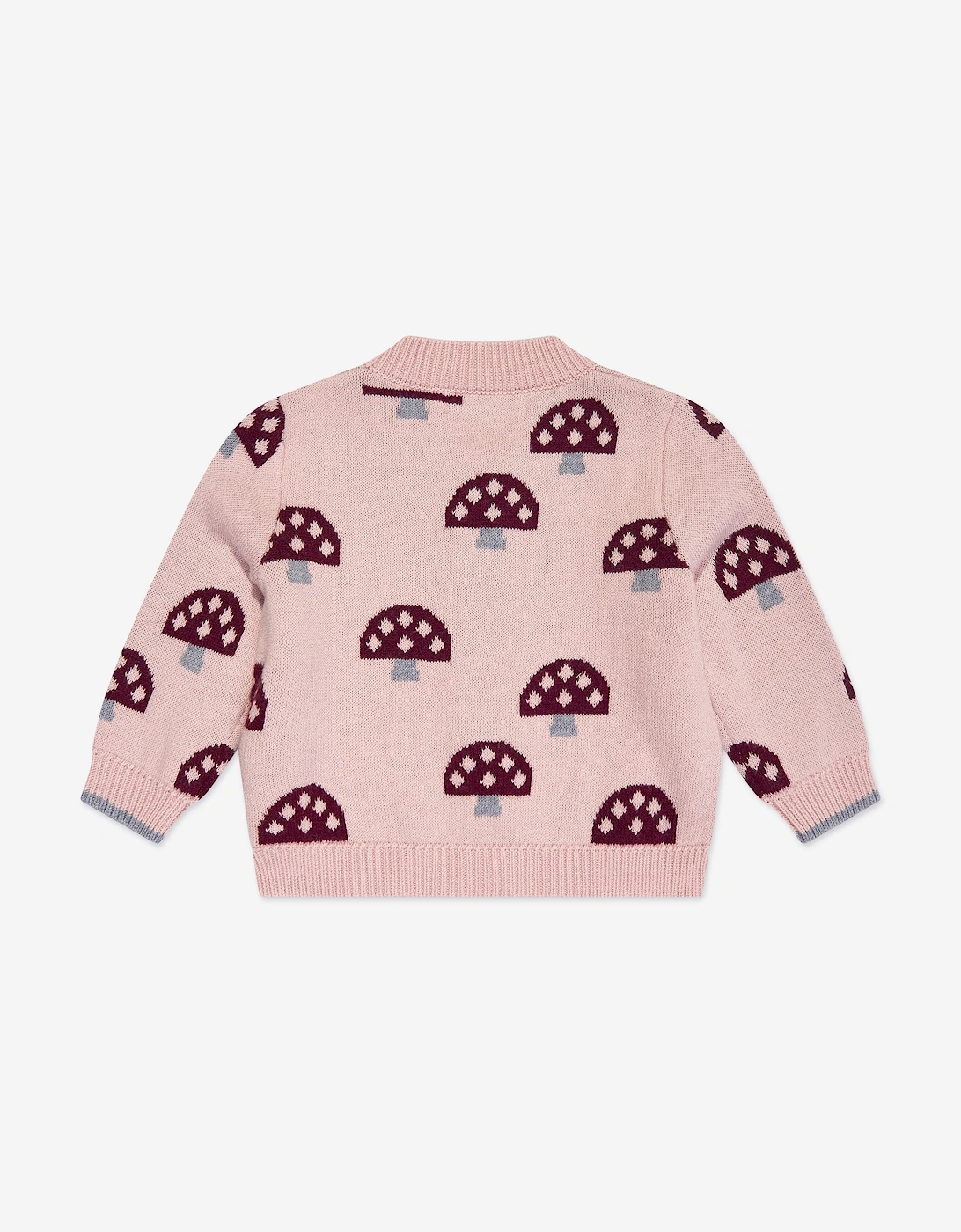Girls Mushroom Knit Cardigan in Pink