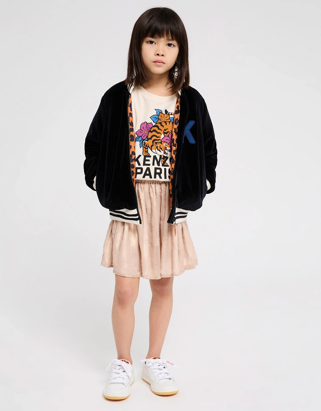 Girls Zip Up Jacket in Black