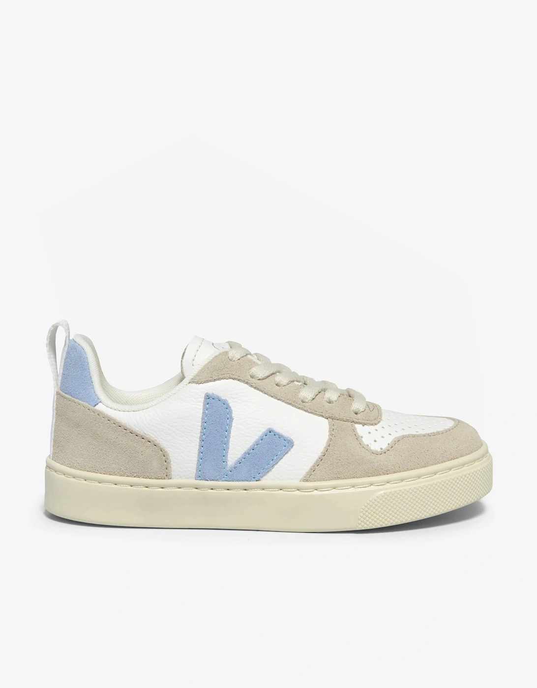 Kids Laces Leather V-10 Trainers in White, 6 of 5