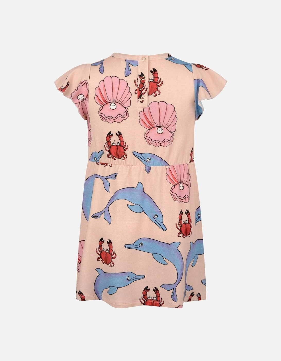 Girls Pink Cotton Dolphin Print Dress