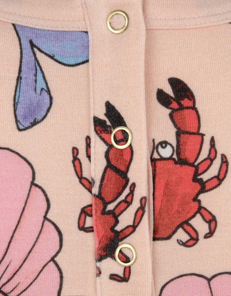 Girls Pink Cotton Dolphin Print Dress