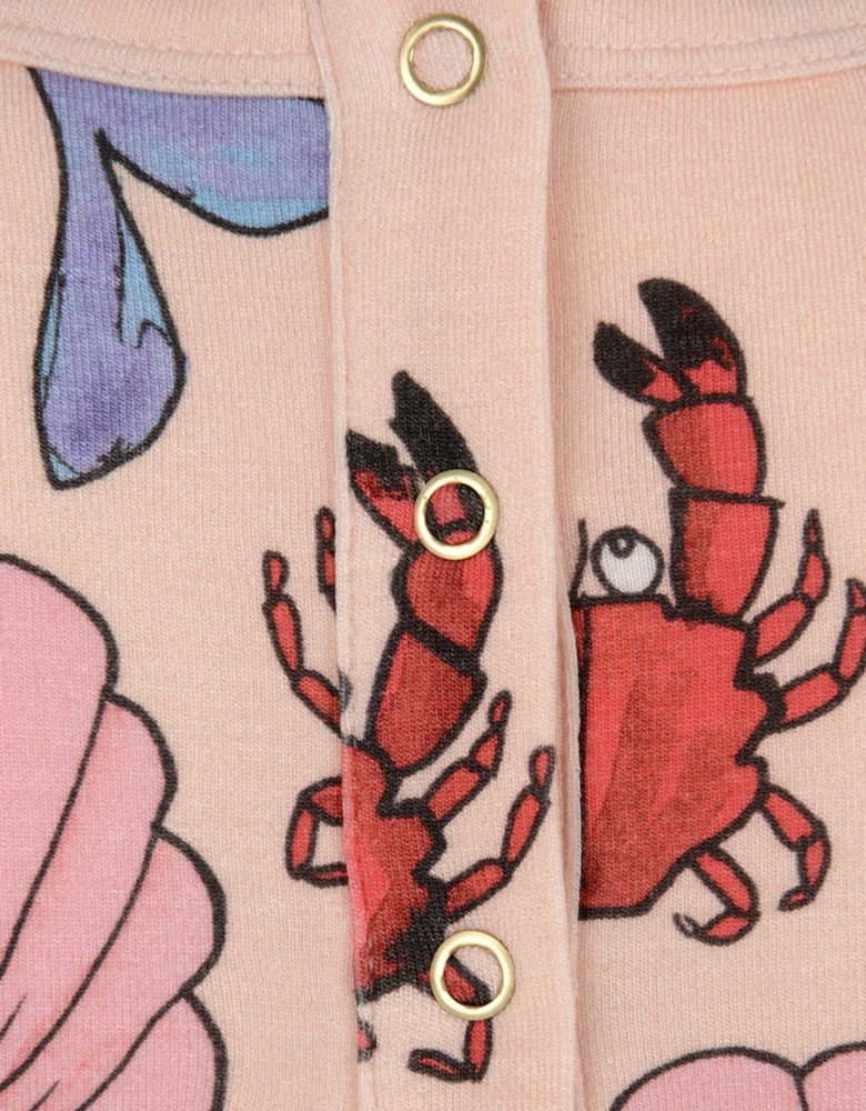 Girls Pink Cotton Dolphin Print Dress