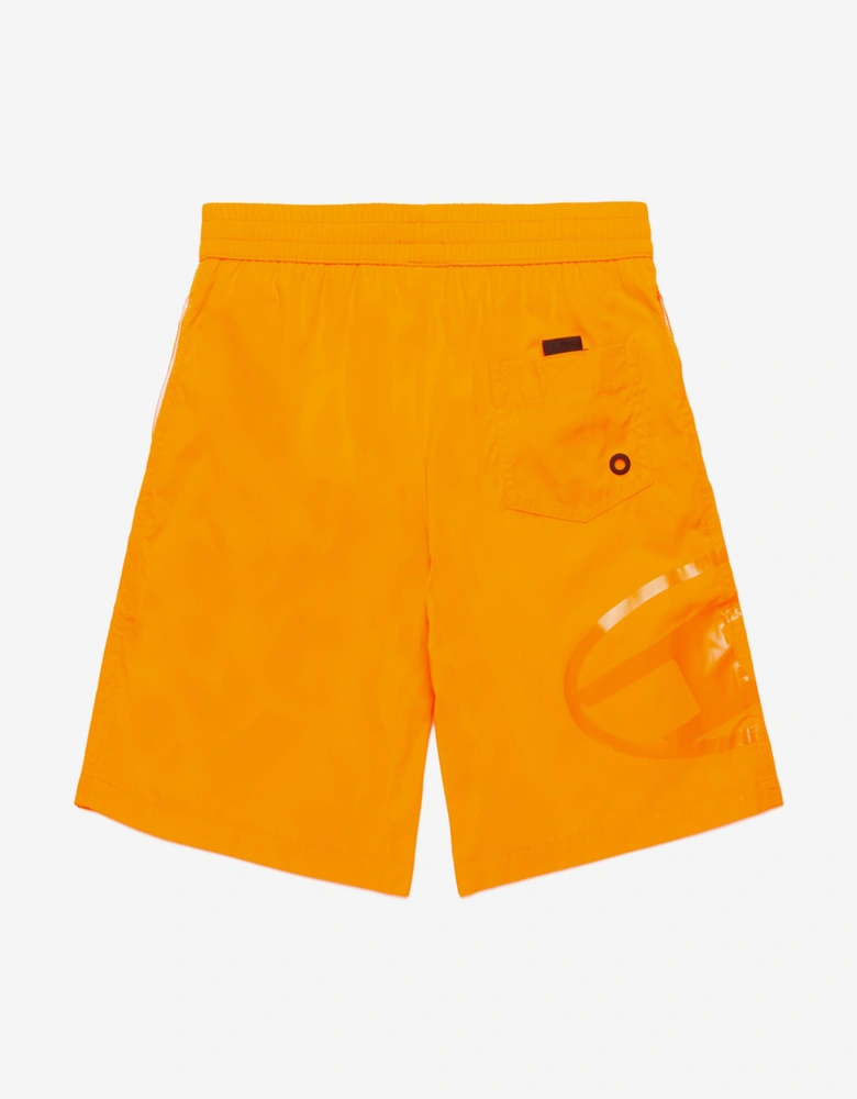 Boys Oval D Logo Swim Shorts in Orange