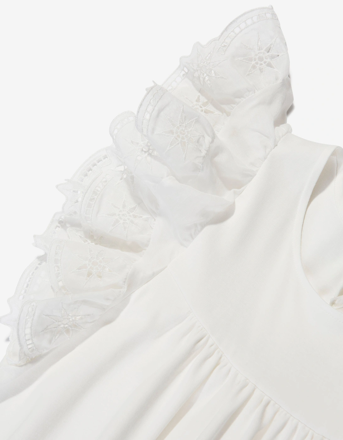 Girls Ruffle Dress in White